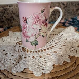 Pink Floral Mug Kent Pottery Vintage